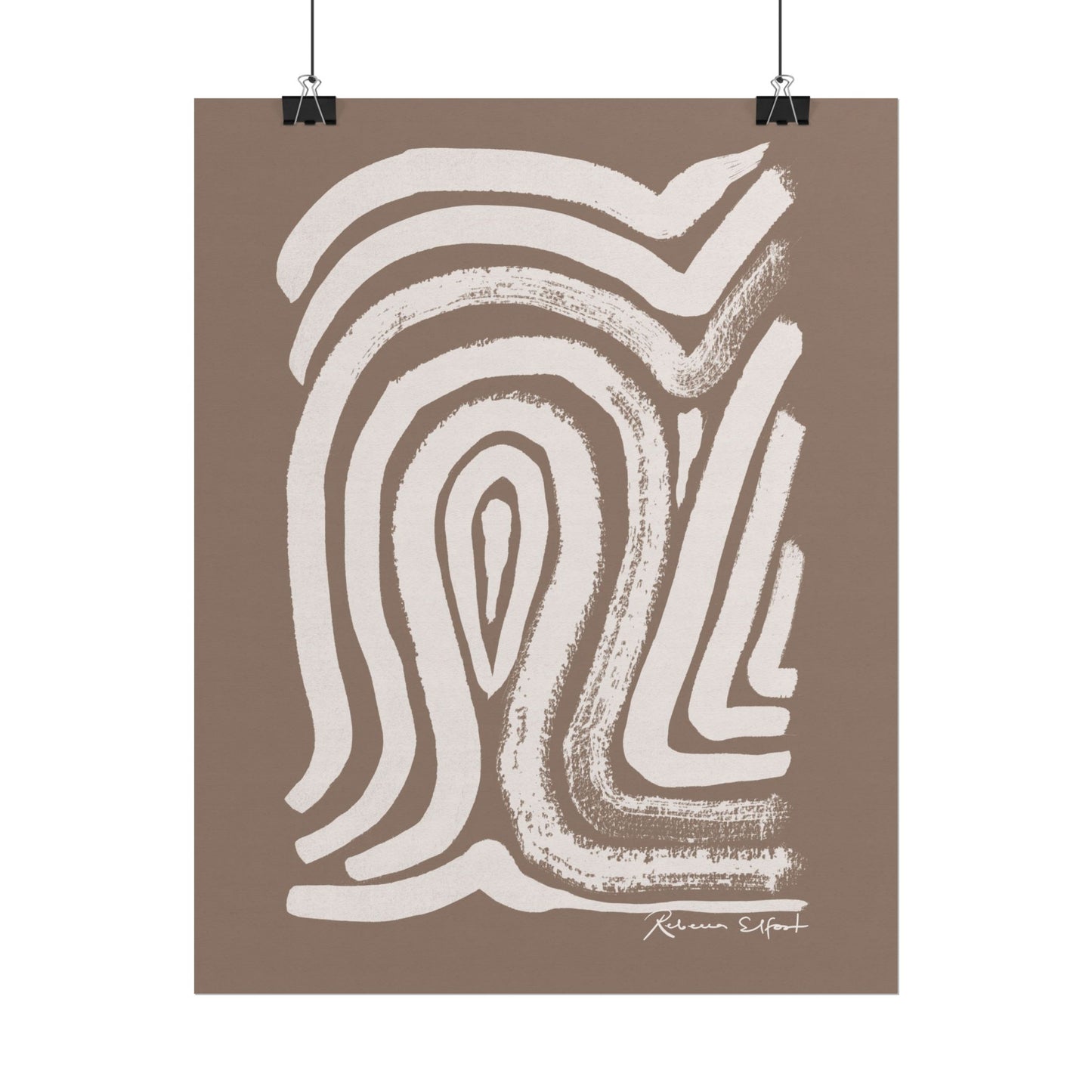 Abstract Ink Fingerprint 2 Terracotta - Art Print