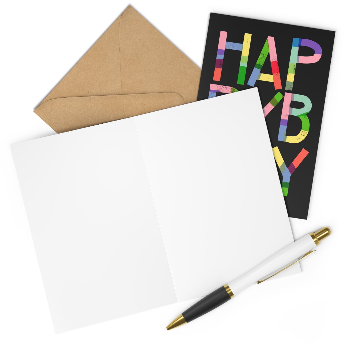 Happy B-Day Colorful Lettering Greeting Cards – Pack of 7