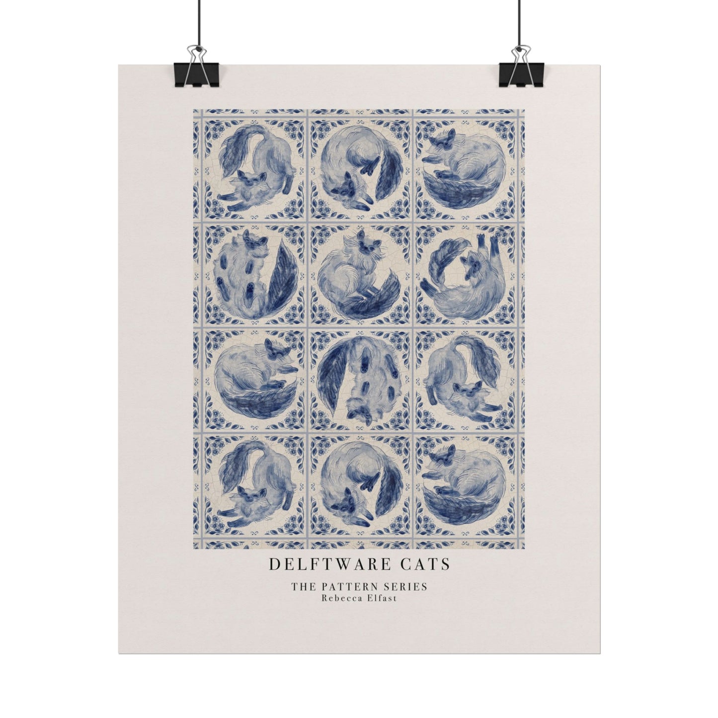 Delftware Cats - The Pattern Series - Art Print