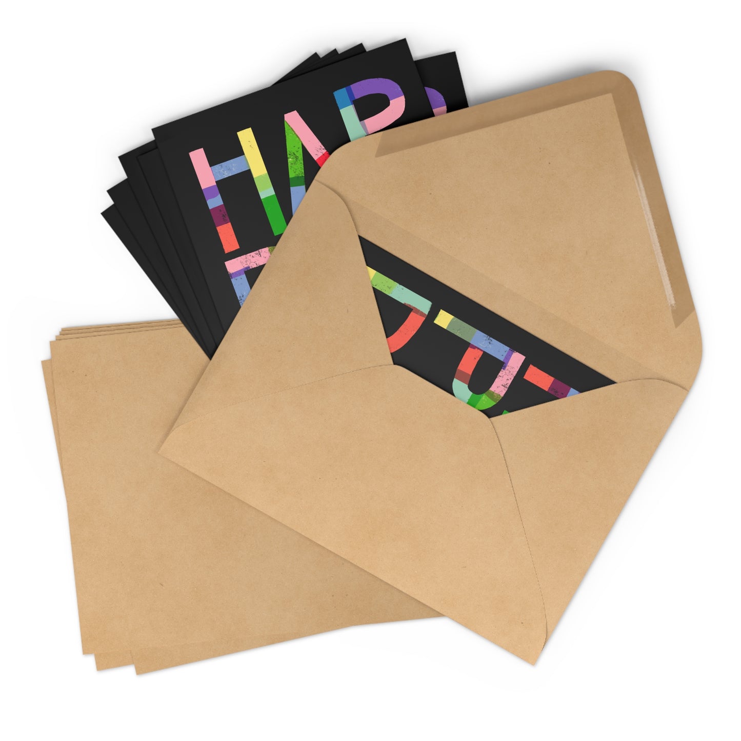 Happy B-Day Colorful Lettering Greeting Cards – Pack of 7