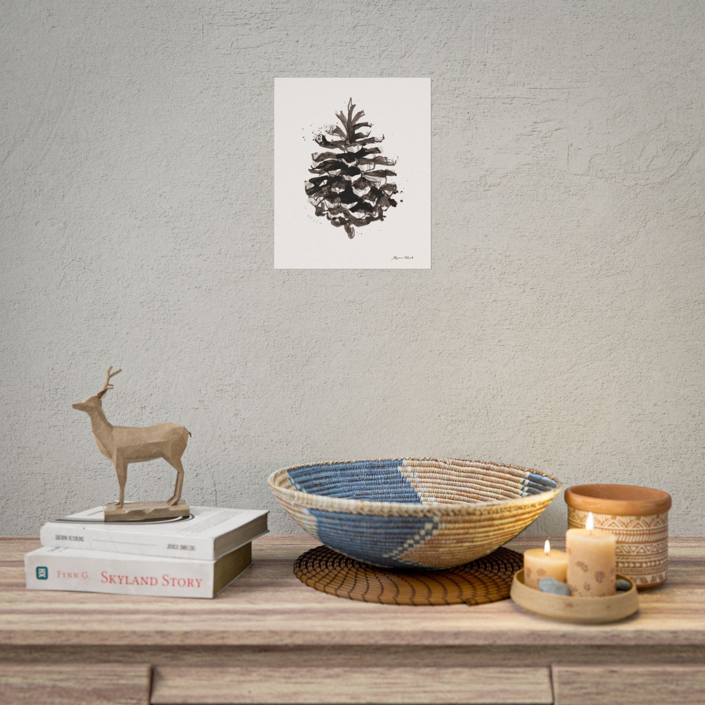 Ink Painted Pine Cone Print