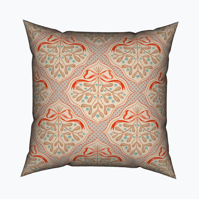 Mistletoe Bows Christmas Cushion