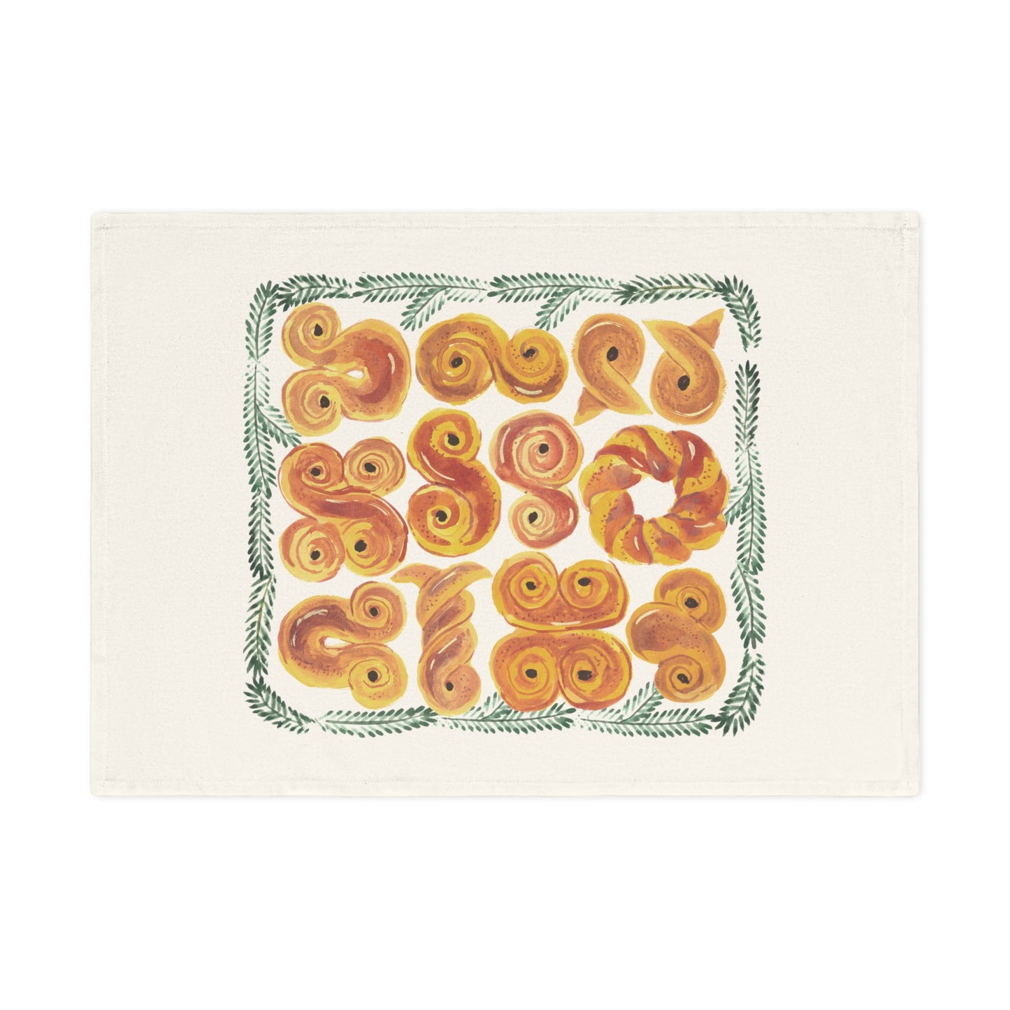 Lussekatter Saffron Buns Organic Tea Towel