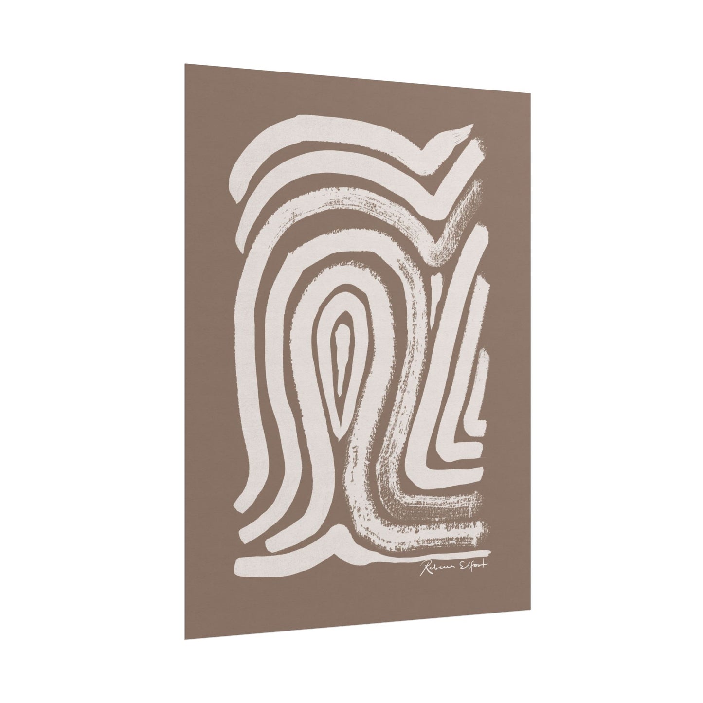 Abstract Ink Fingerprint 2 Terracotta - Art Print