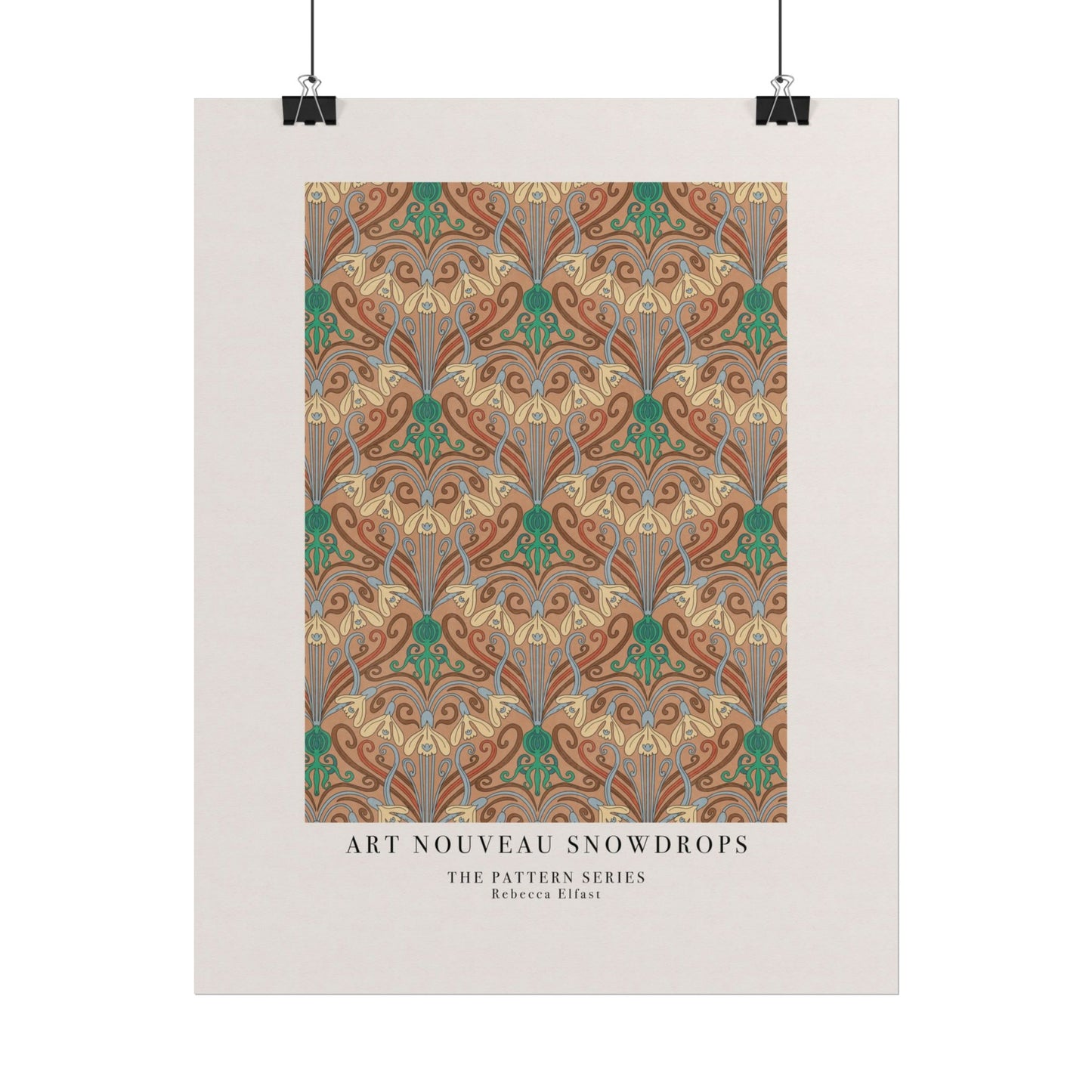 Art Nouveau Snowdrops - The Pattern Series - Art Print
