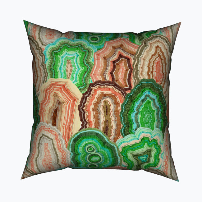 Agate Malachite Square Cotton Cushion