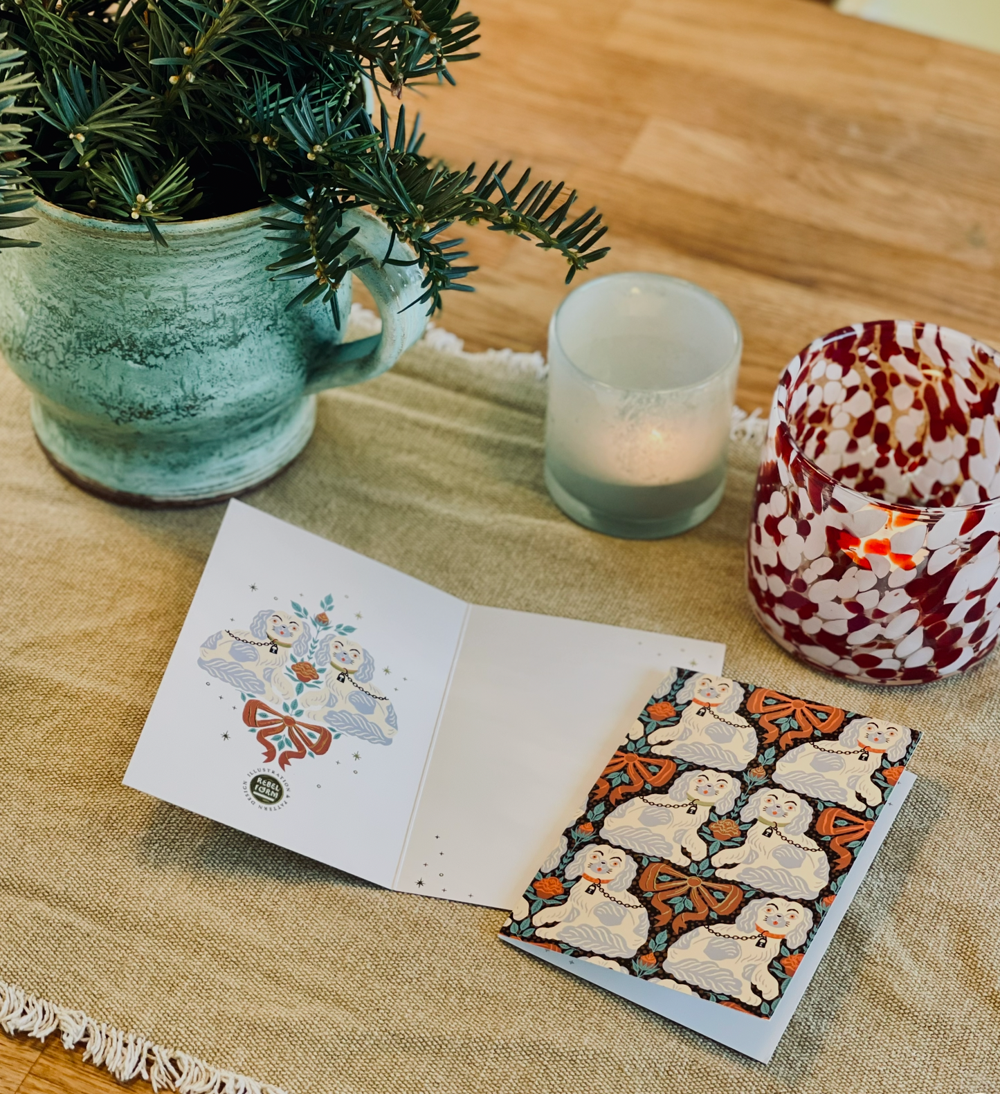 Kitsch Porcelain Dogs Pack of 10 Greeting Cards A6