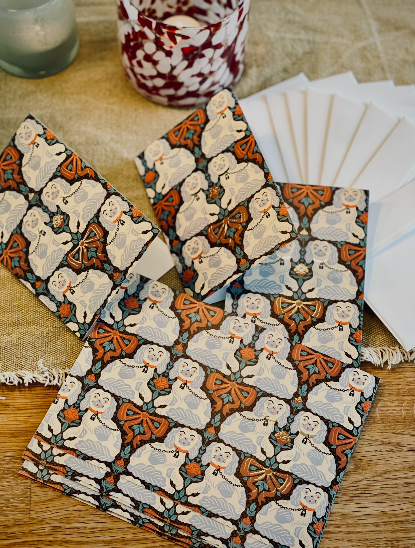 Kitsch Porcelain Dogs Pack of 10 Greeting Cards A6