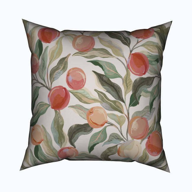 Painterly Peaches Cotton Cushion