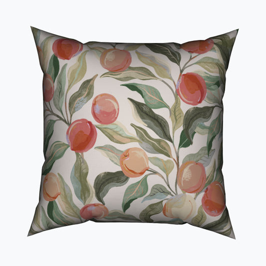 Painterly Peaches Cotton Cushion