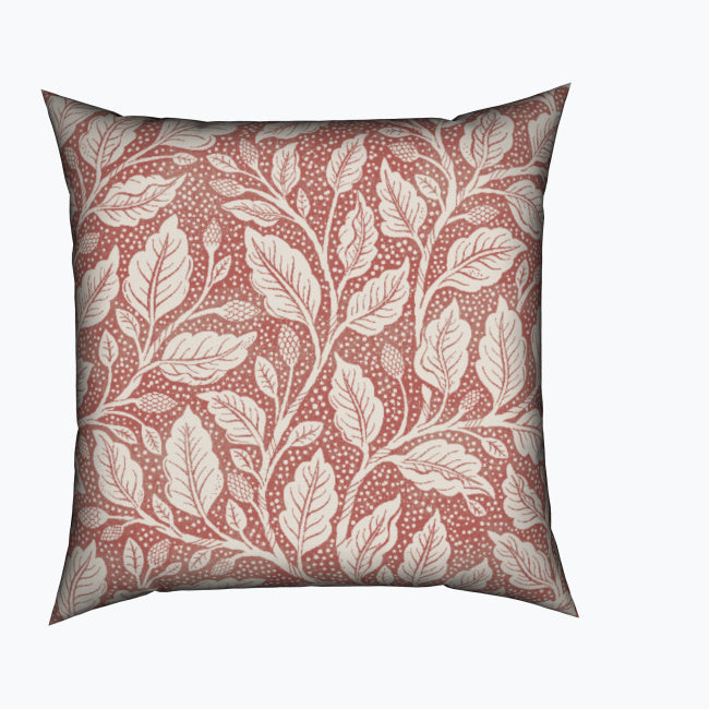 Budding Branches Red Cotton Cushion