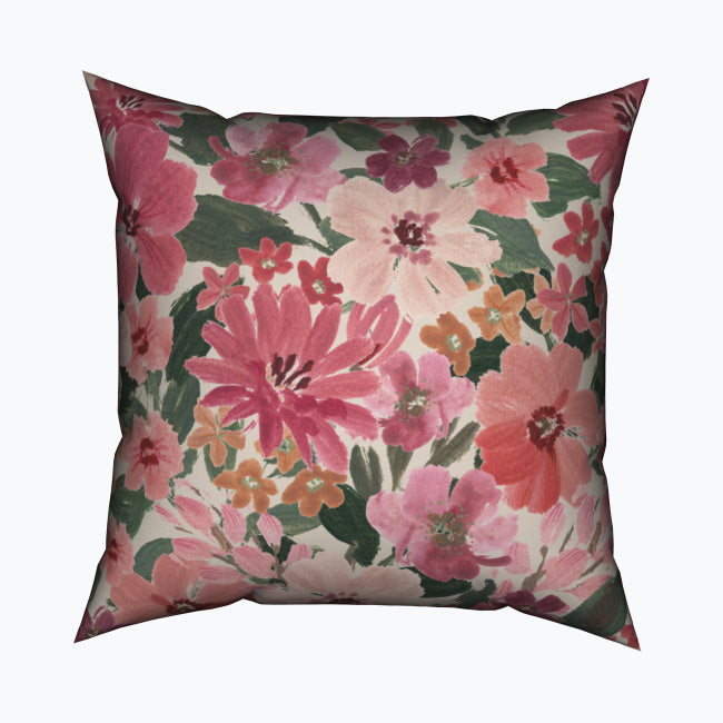 Garden Wall Pinks Cotton Cushion