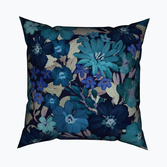 Garden Wall Midnight Blues Cotton Cushion