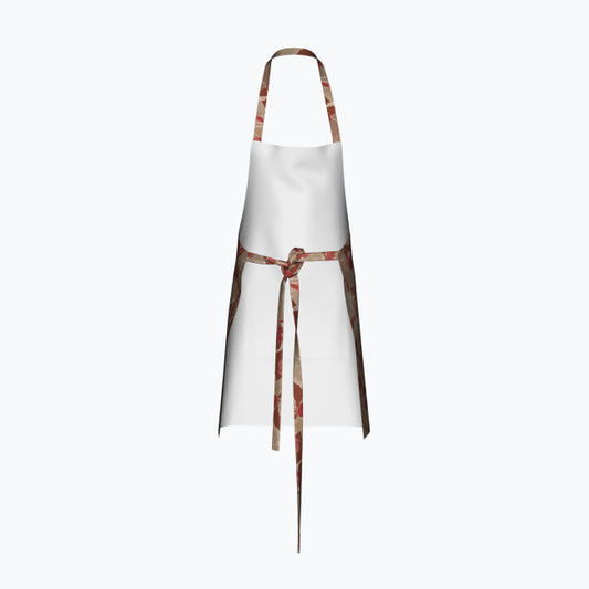 Red Nasturtium Cotton Kitchen Apron